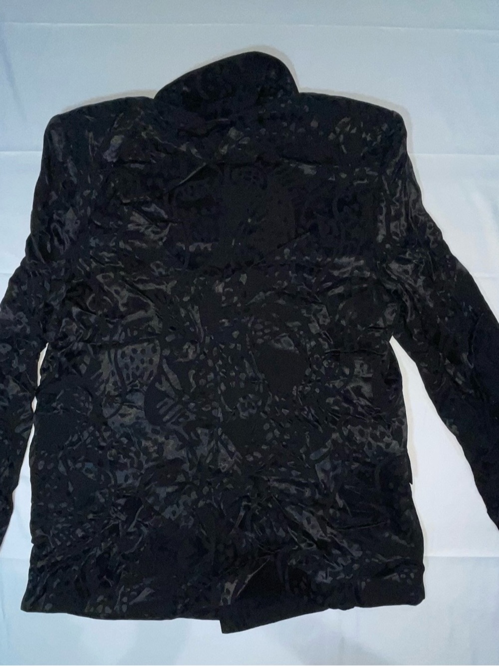 NEW - FARM Rio Black Leopard Jacquard Double-Breasted Blazer - Picture 8 of 9